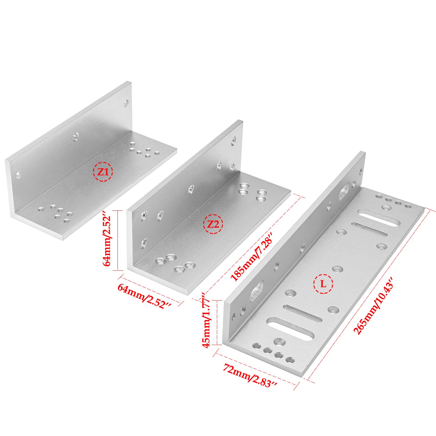 L bracket installation for versatile mounting on doors.