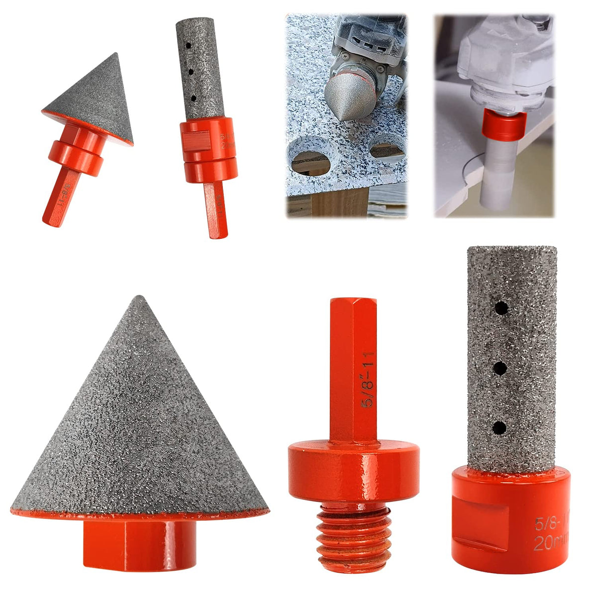 YUANYUU 3pcs diamond beveling chamfer bits set for precise hole finishing.