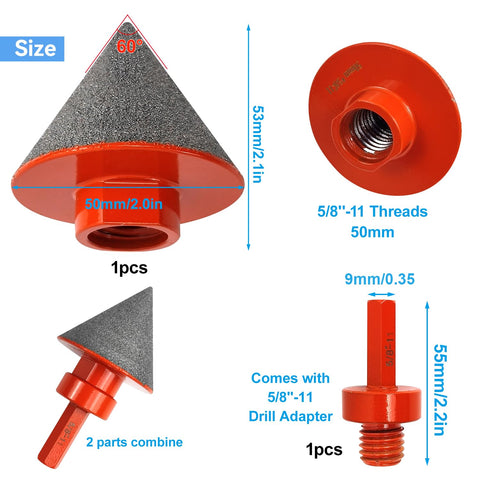 YUANYUU diamond router bits with two shapes and adapter for versatile trimming.