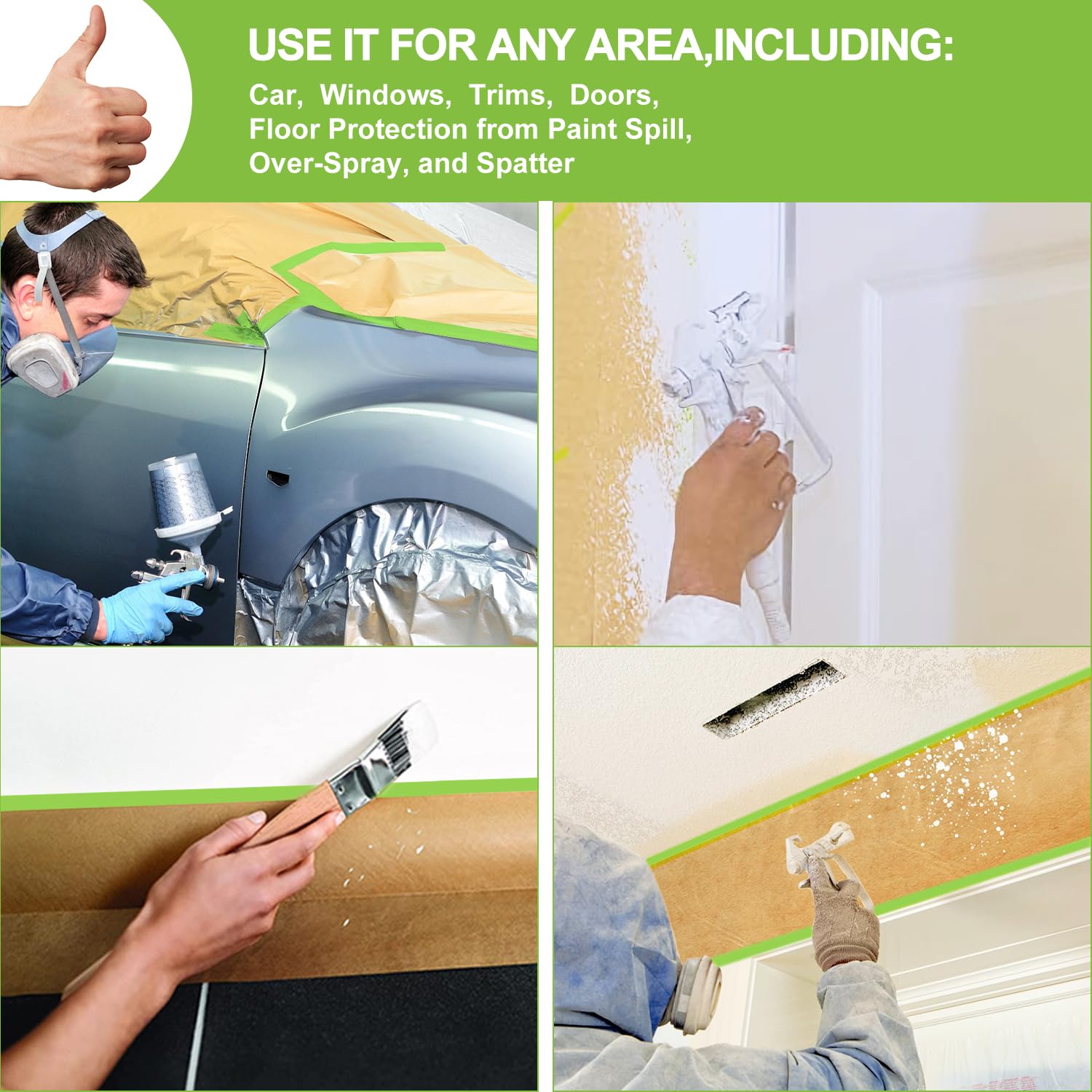 Yudahgan independent roll masking paper unfolds easily for irregular shapes
