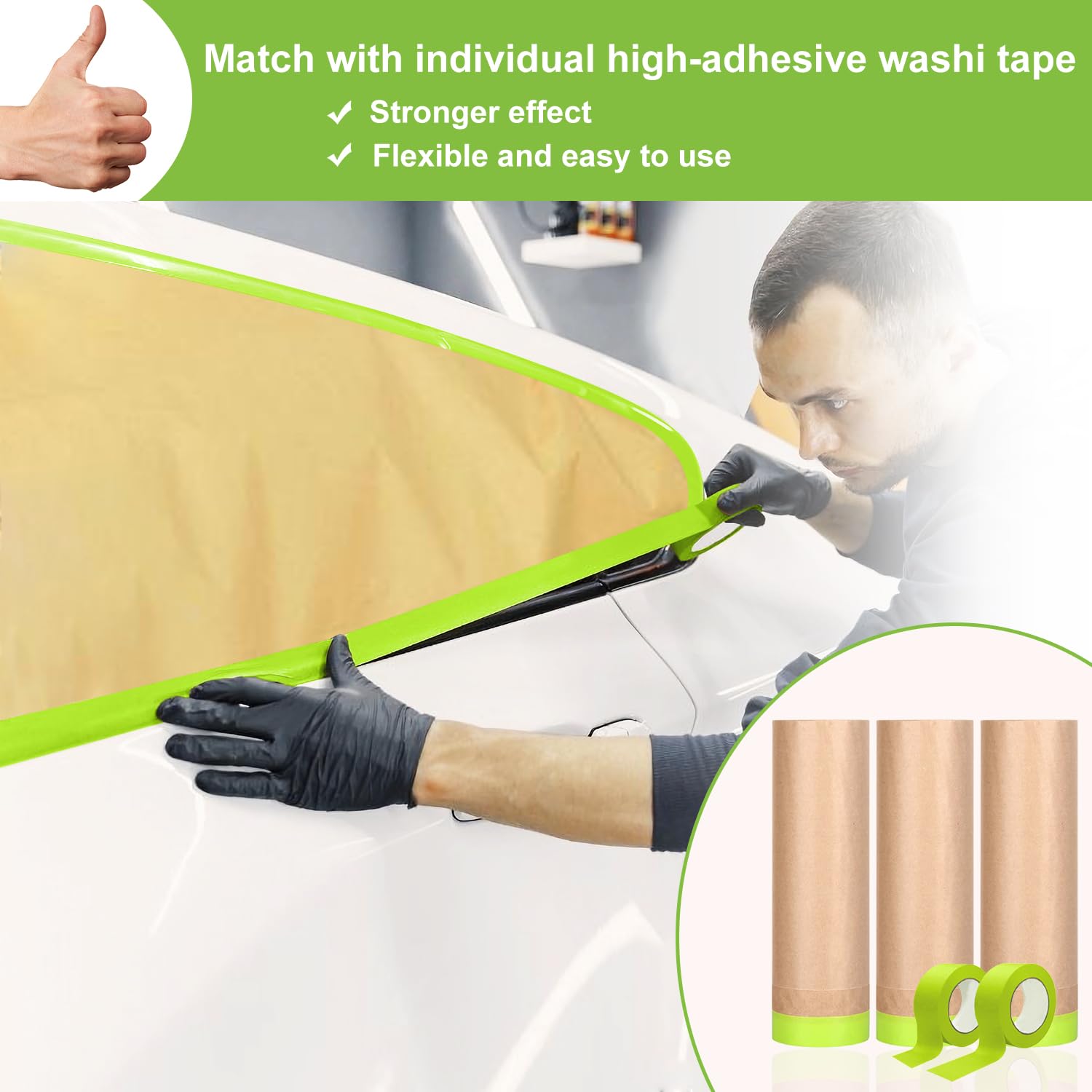 Yudahgan pre-taped masking film roll for quick cuts and precise coverage