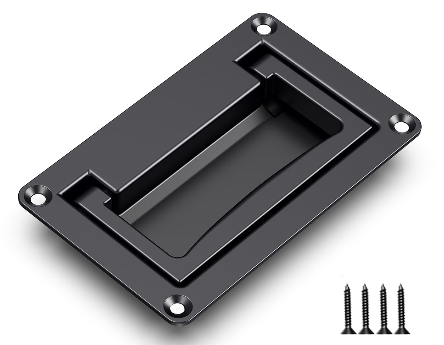 YUDTKK zinc alloy recessed pull handle in black for rust-free cabinet access