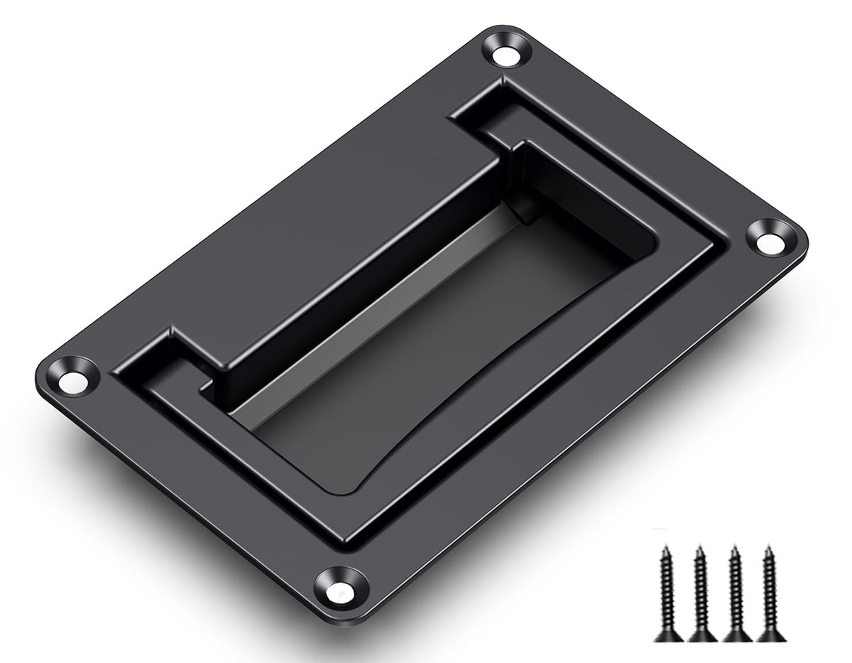 YUDTKK zinc alloy recessed pull handle in black for rust-free cabinet access
