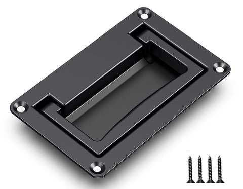 YUDTKK zinc alloy recessed pull handle in black for rust-free cabinet access