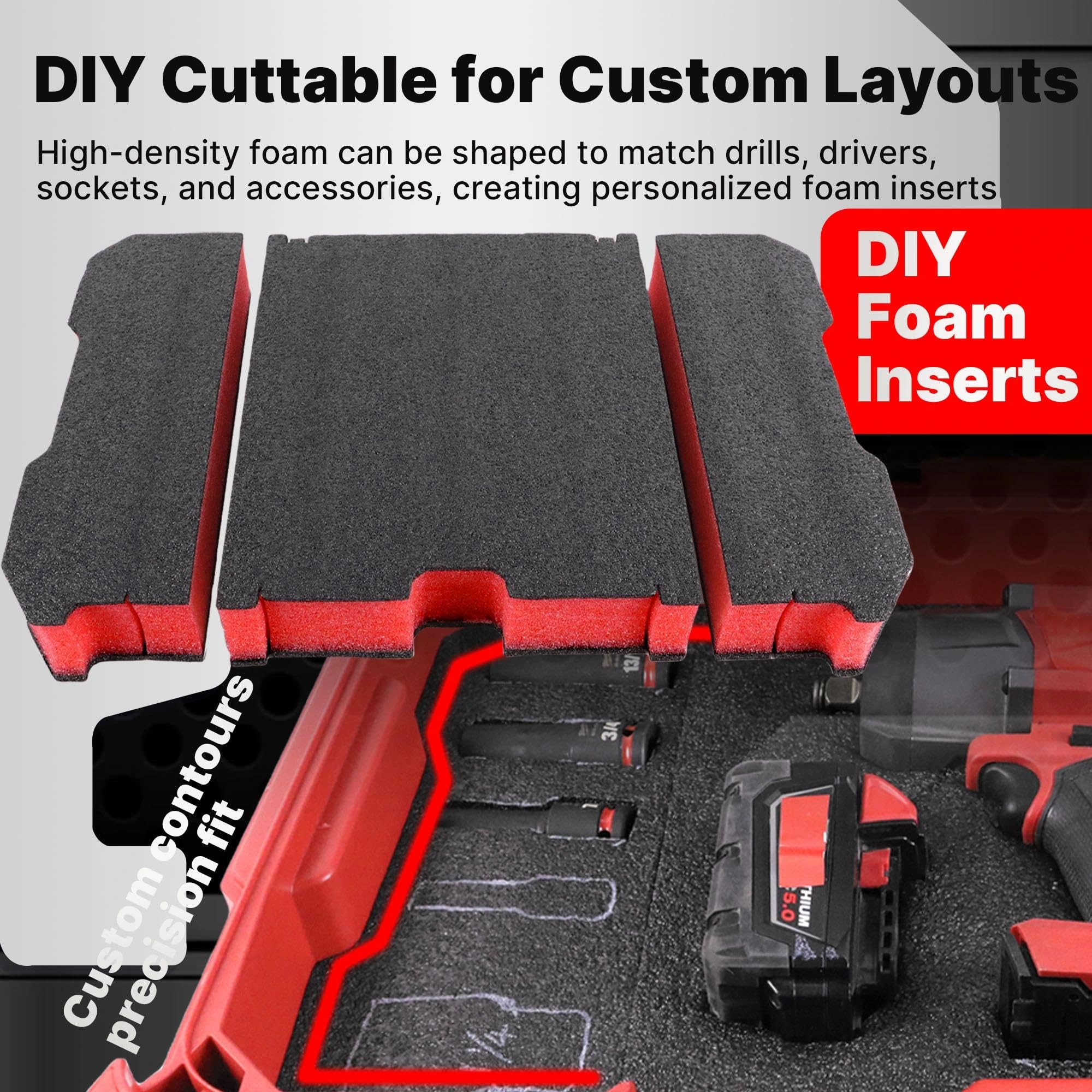 Yudylg DIY cut-to-fit foam shapes to fit drills and sockets.