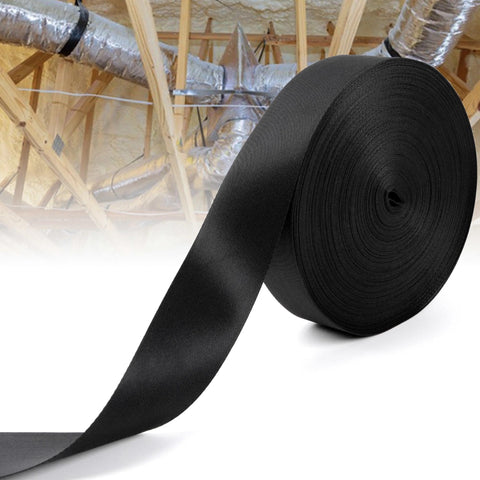 Yudylg duct strap being cut to length for quick installation.