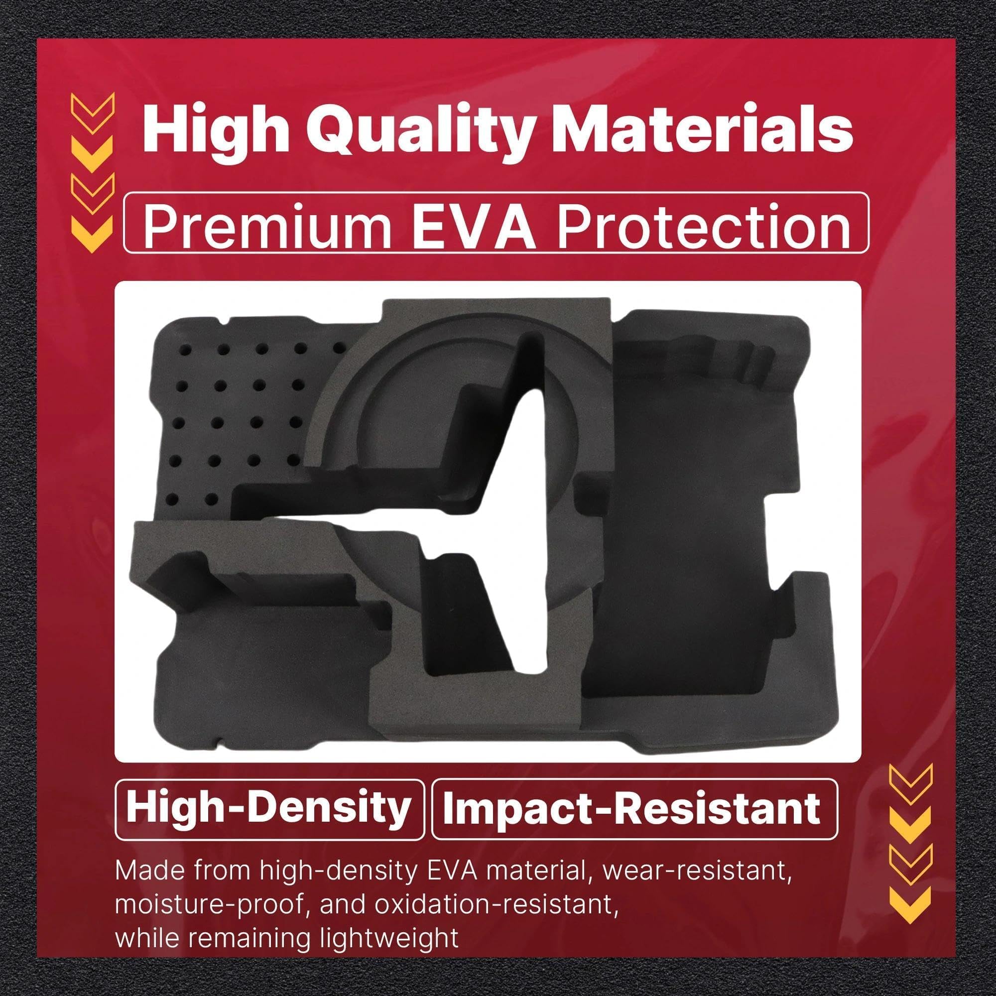 Yudylg dust shroud slot secures shroud for fast swaps.