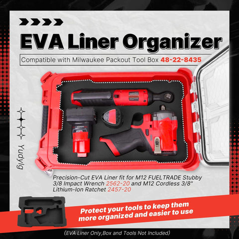 Yudylg EVA cutout for 2562-20 keeps the Stubby wrench stable.
