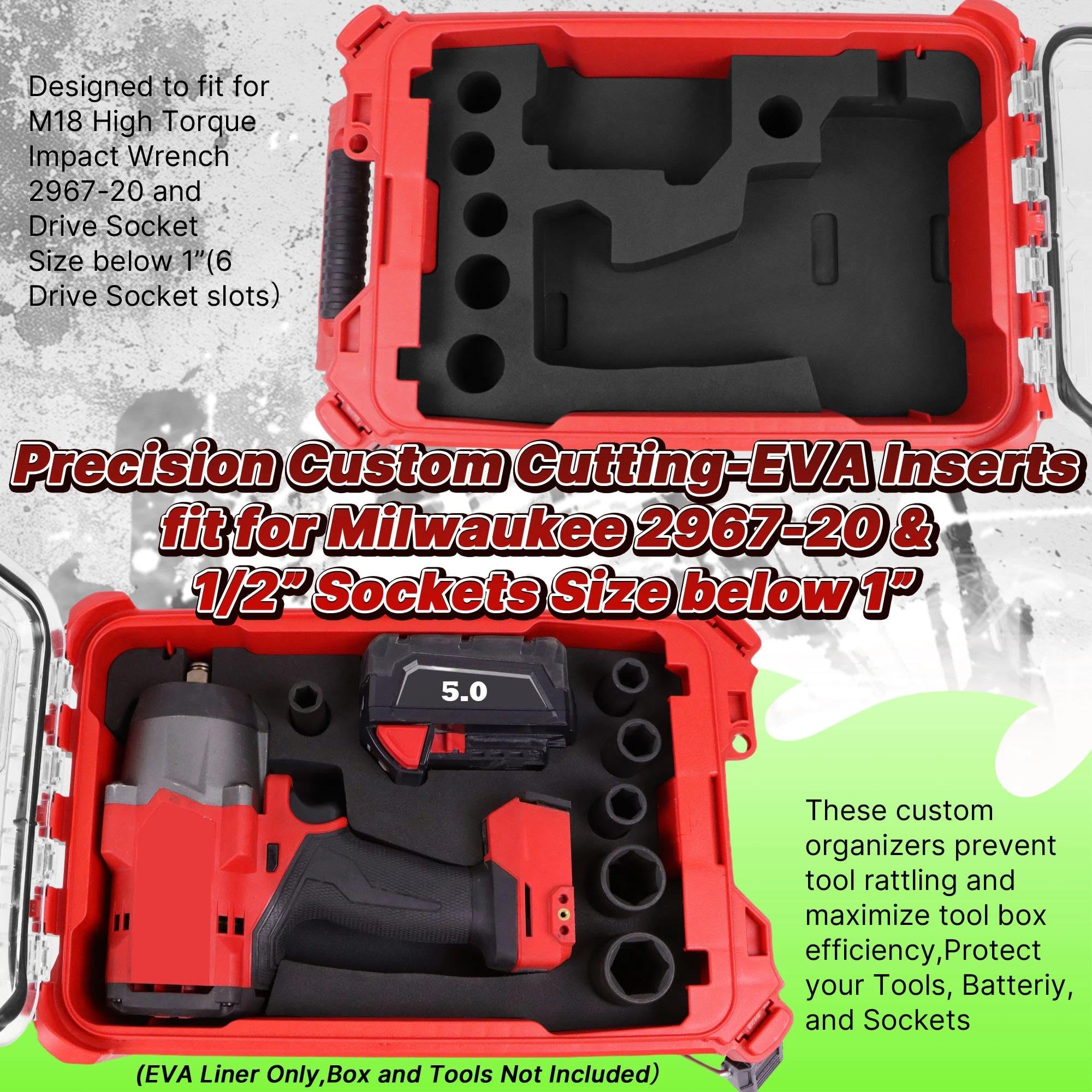 Durable EVA foam from Yudylg lining tools and batteries against daily wear