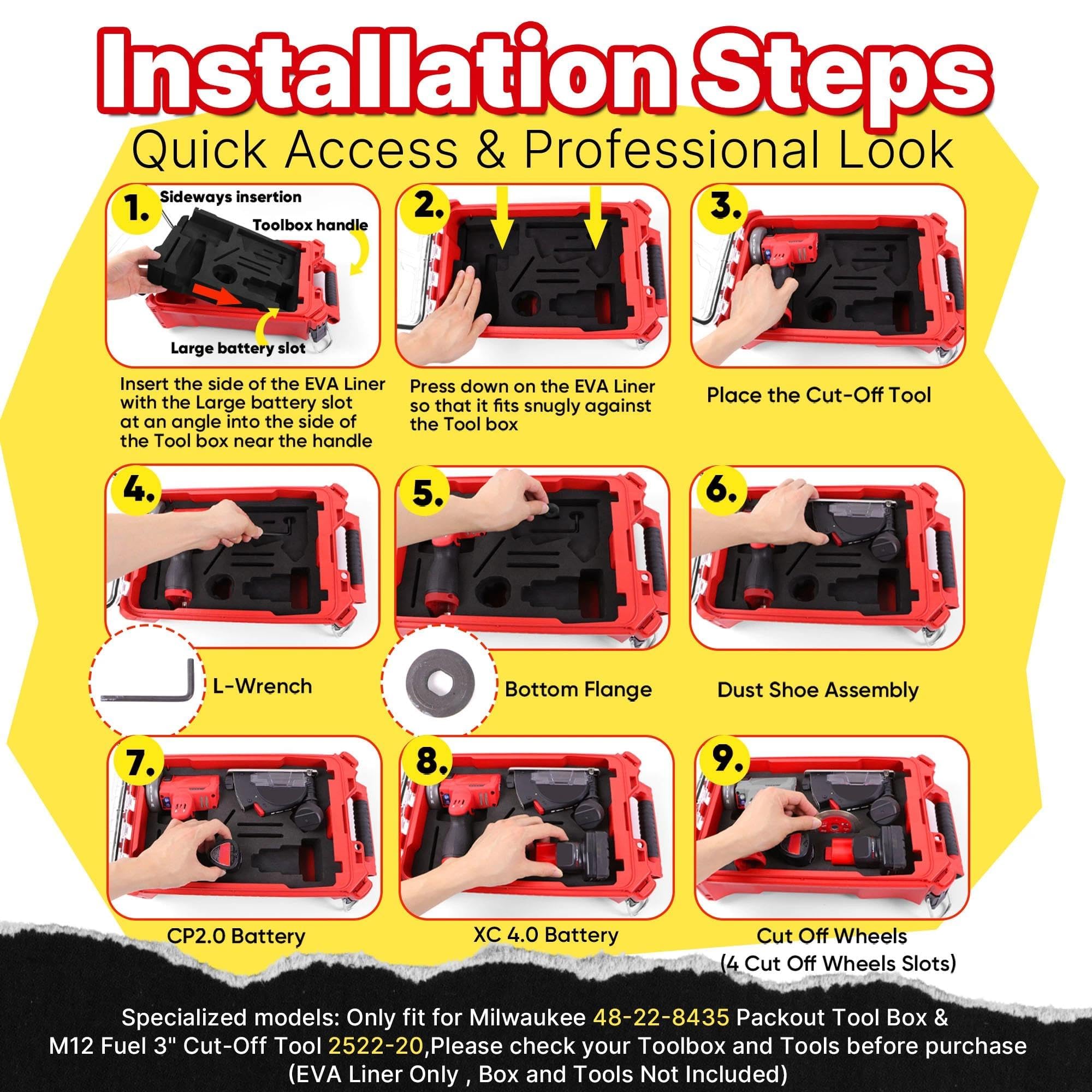 Yudylg EVA liner creates a professional tool station in the Packout box