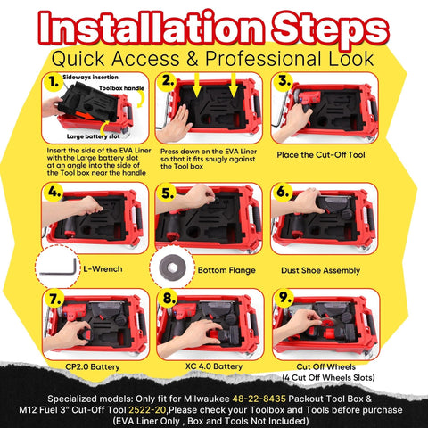 Yudylg EVA liner creates a professional tool station in the Packout box