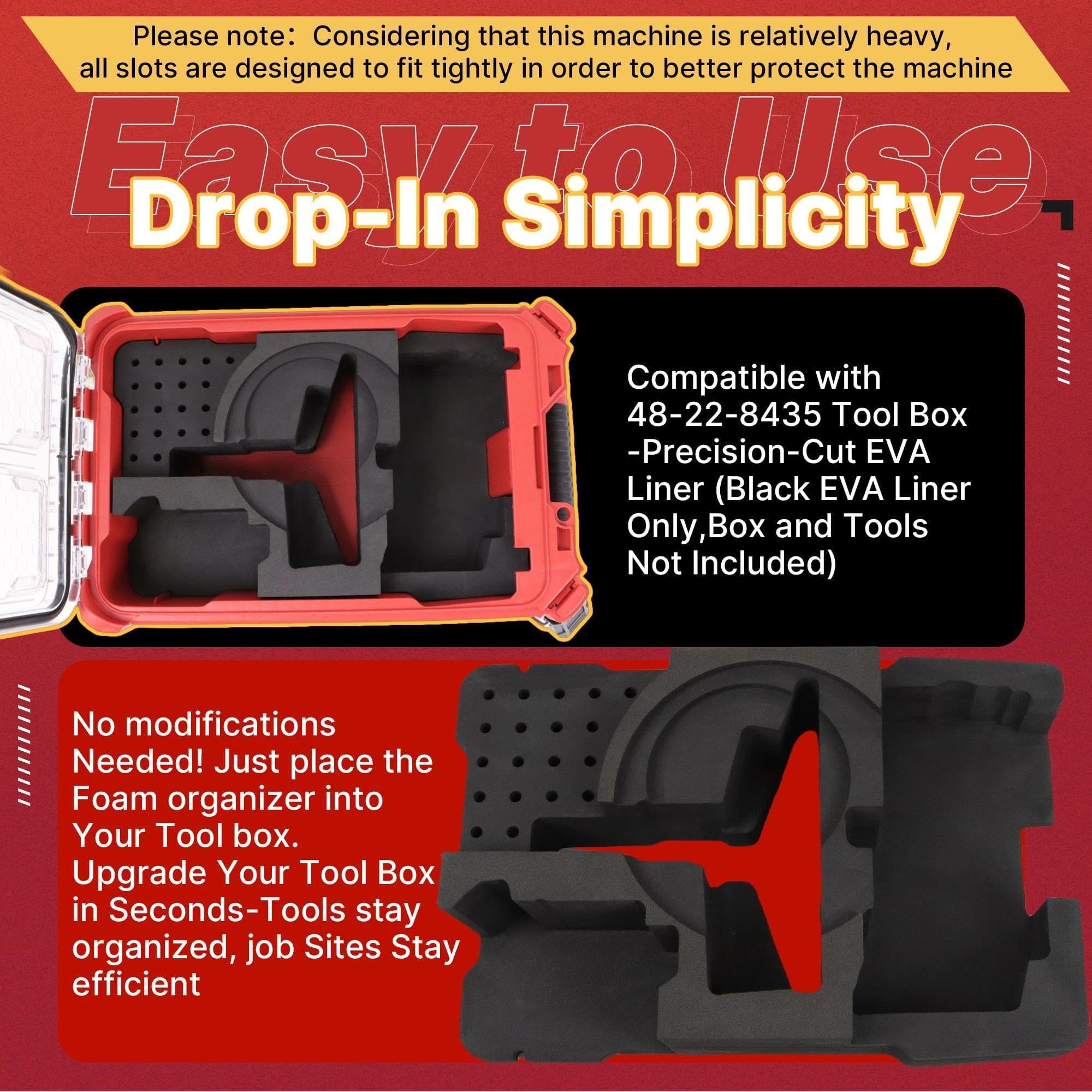 Yudylg EVA protection foam guards tools from scratches during transport.