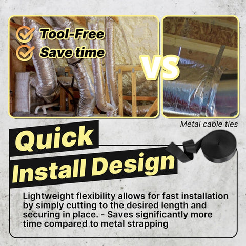 Yudylg non-conductive strap near insulated duct wrap.
