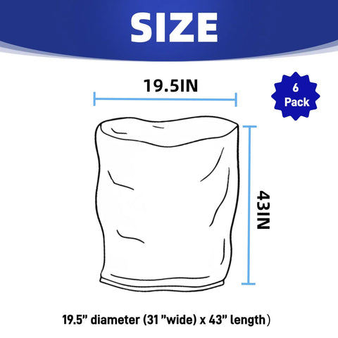YUEERIO dust bag features 19.5in diameter and 43in length for ample capacity