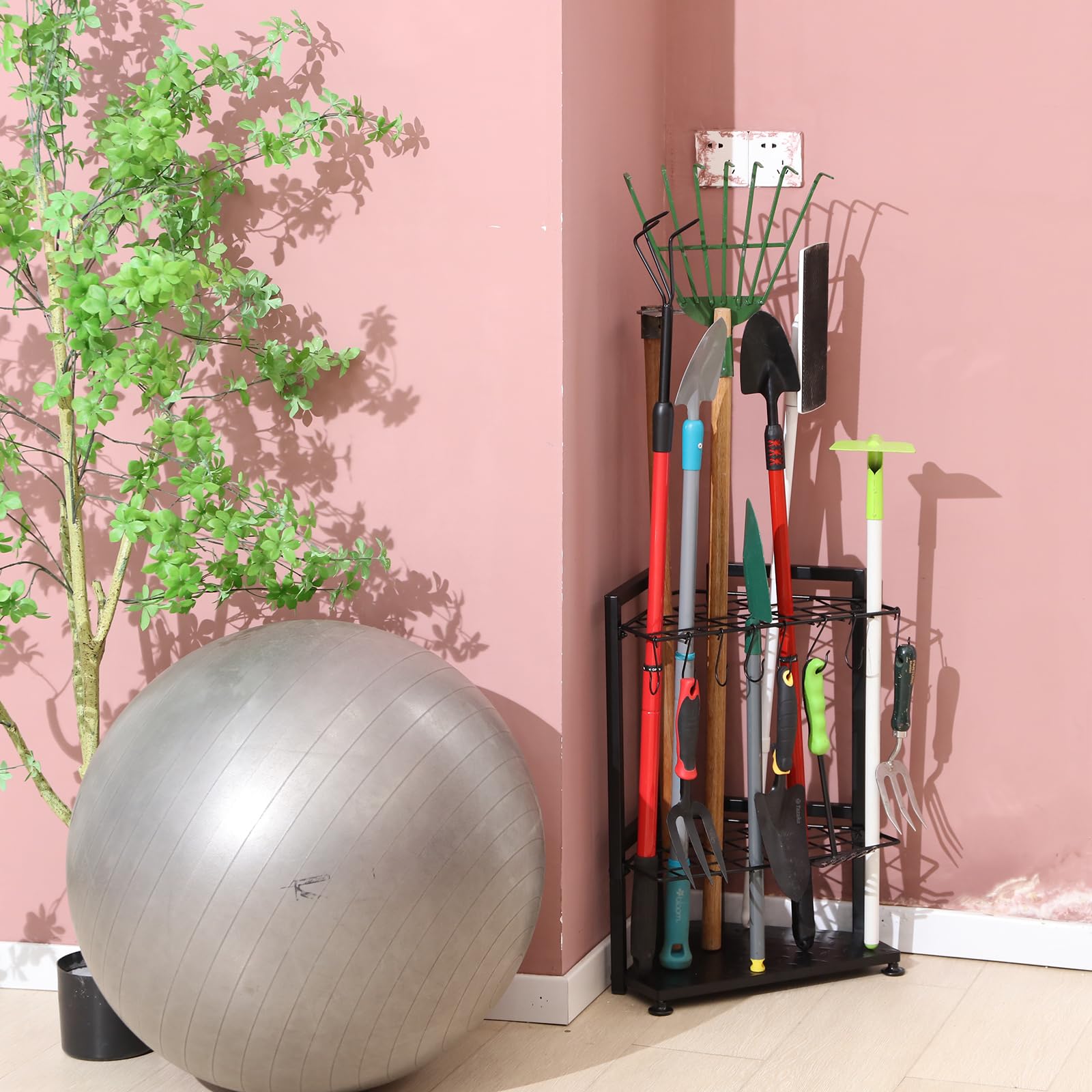 YueTong organizer placed in corner saves space with weatherproof finish