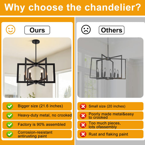 YUEXCDShome 6-light dining chandelier for ambient dining illumination