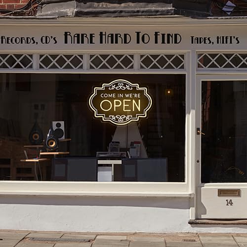 YUFAOO Open Neon Sign cafe ambience guides customers with a warm glow