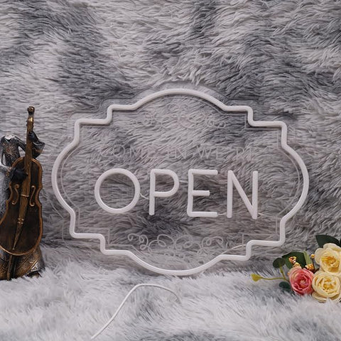 YUFAOO Open Neon Sign quick install with pre-drilled holes and chain