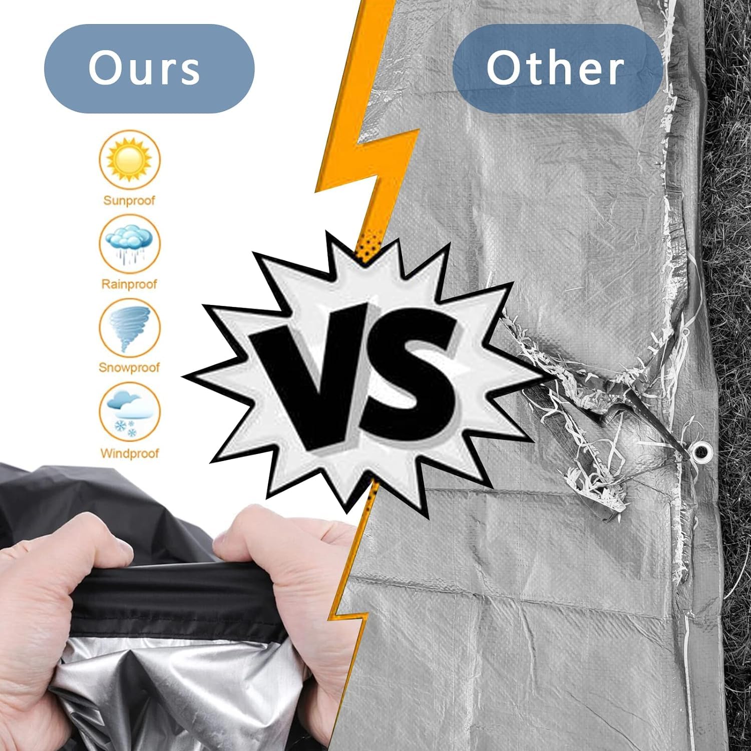 YUFYIG tarp protects truck bed or roof in all-weather conditions.