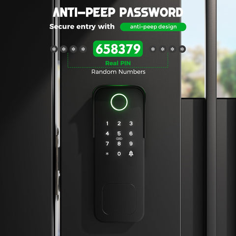 Yuhabaz Smart Gate Lock fingerprint sensor enables quick hands-free entry.