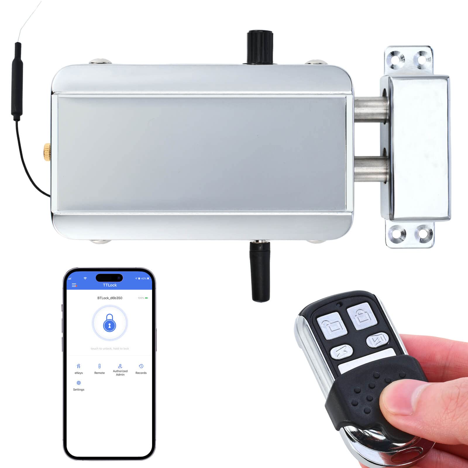 YUHANUS electronic deadbolt front view highlights invisible lock design for enhanced security.