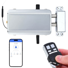 YUHANUS electronic deadbolt front view highlights invisible lock design for enhanced security.