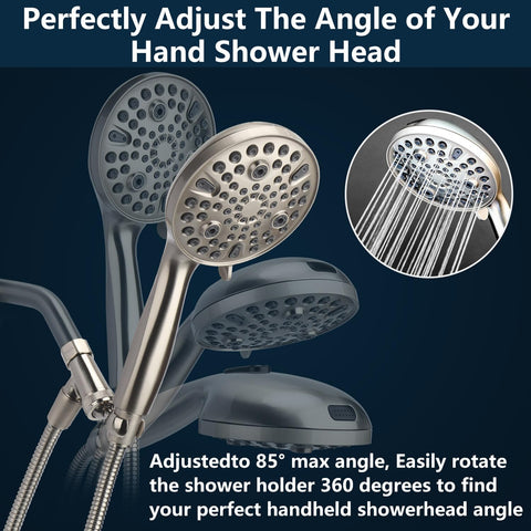 YUHX 85 degree angle adjustment enhances shower direction
