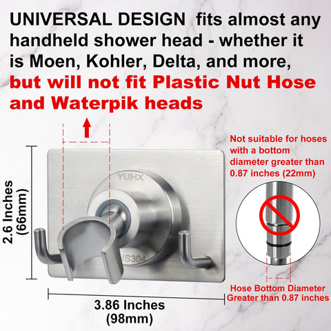 YUHX shower head holder with 360-degree adjustability for perfect handheld angle
