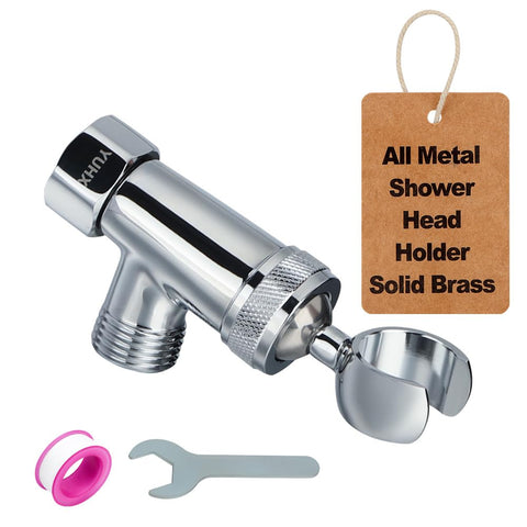 YUHX brass shower head holder bracket delivers durable all-metal performance.