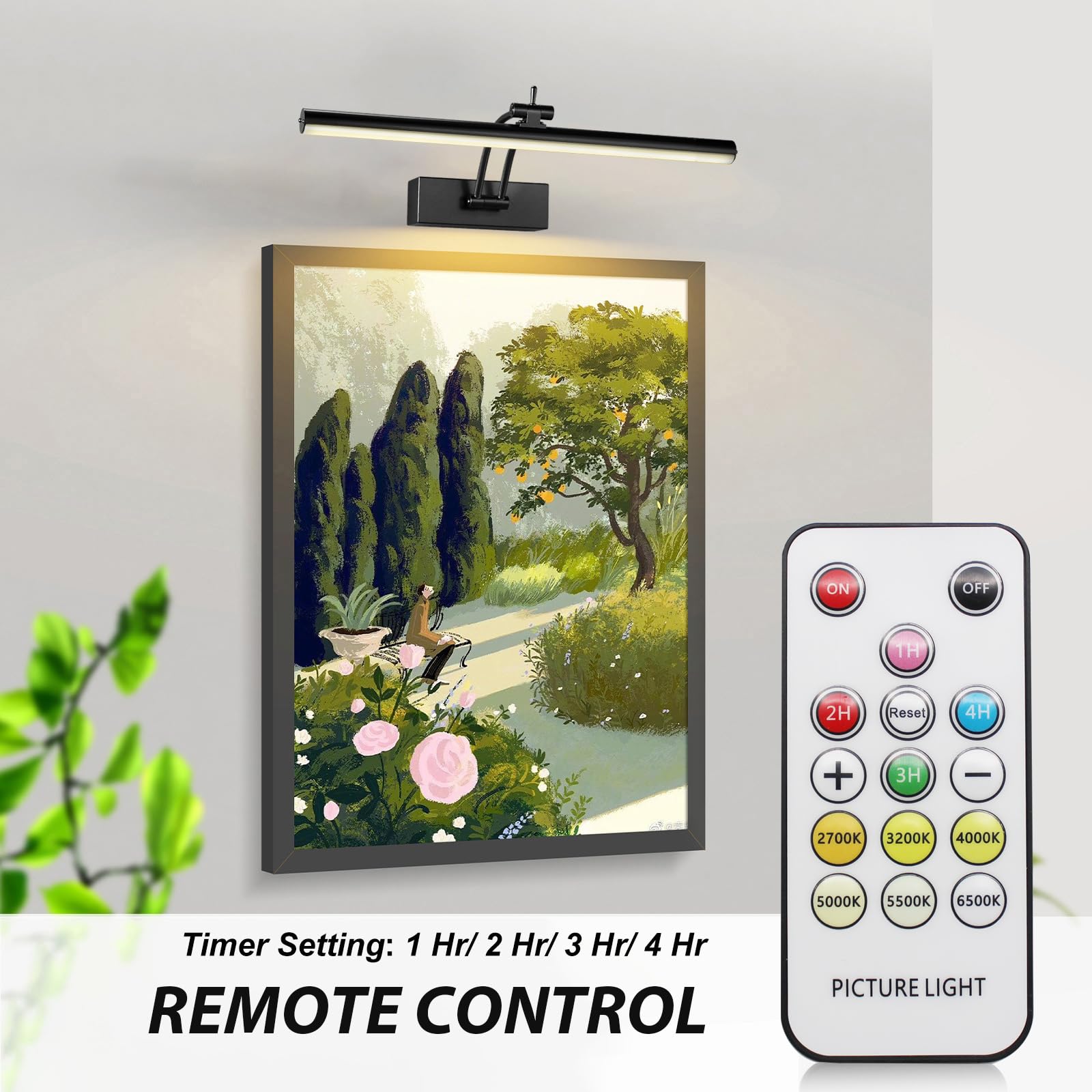 Yuichoy 12-inch wireless art light on wall without cords