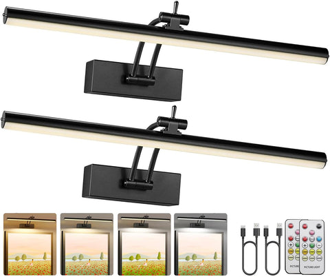 Yuichoy 16-inch picture light wall-mount demonstrating even art illumination