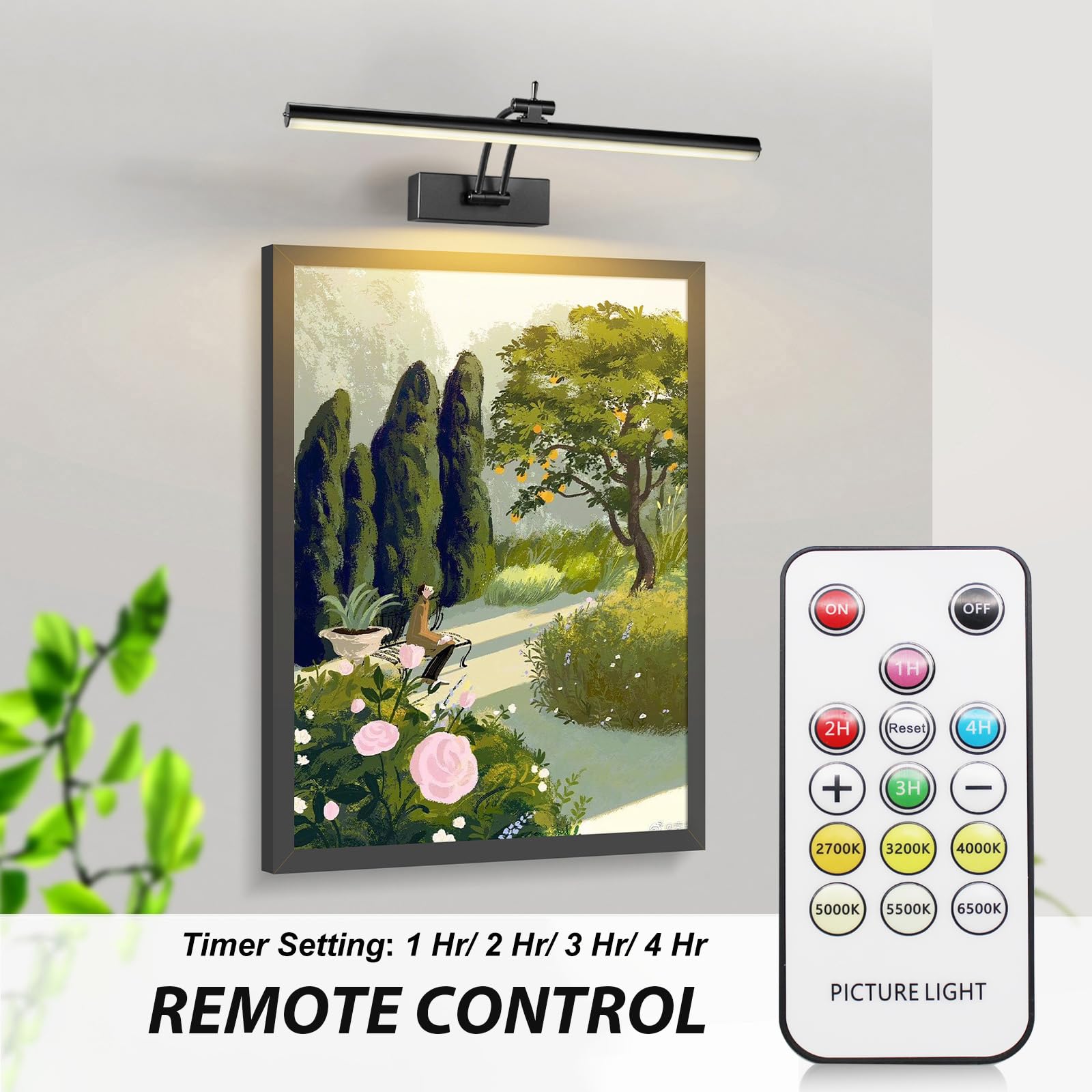 Yuichoy picture light with remote control for easy tuning