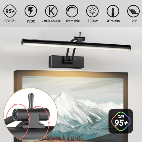 Yuichoy picture light head rotatable 270 degrees for perfect angle