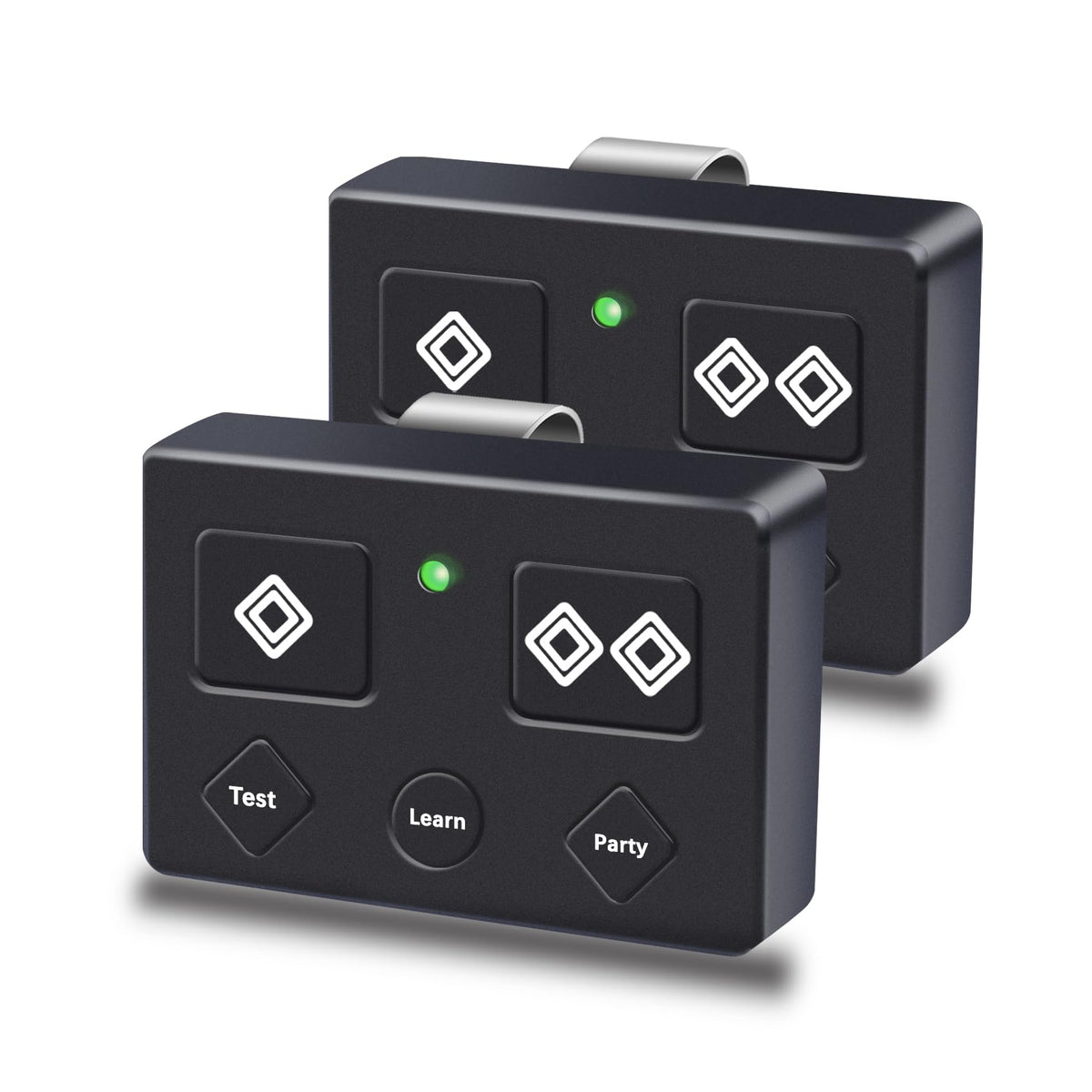 YUKGAMS 3-button remote front view highlighting compact gate control layout
