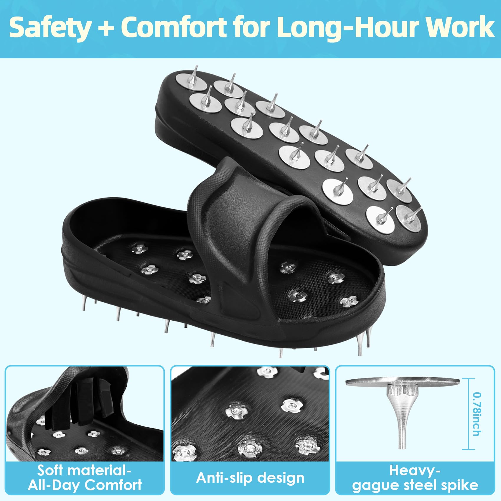 YUKGAMS epoxy shoe spikes are chemical-resistant for tough job sites