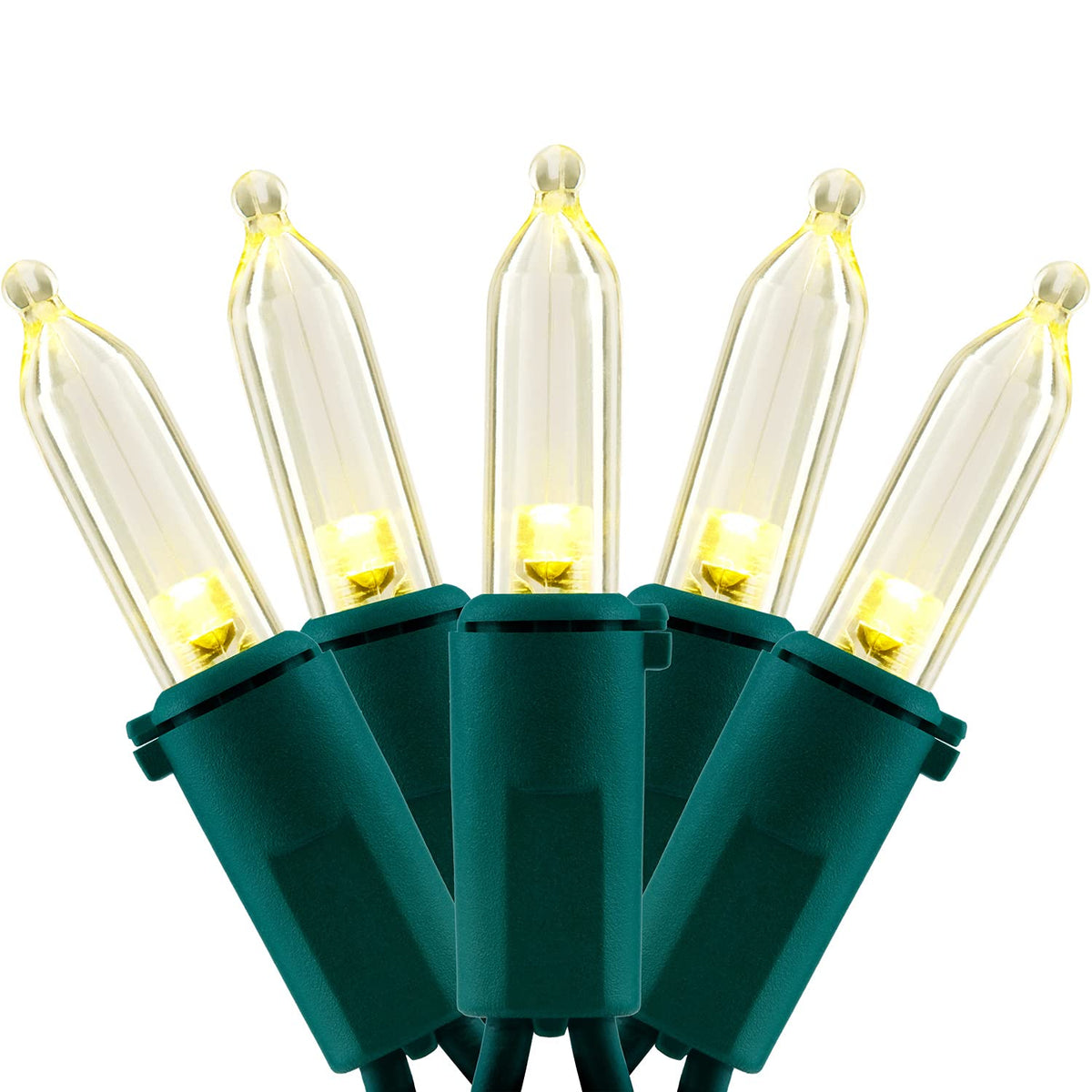 YULETIME 200-count warm white lights on green wire for indoor and outdoor décor