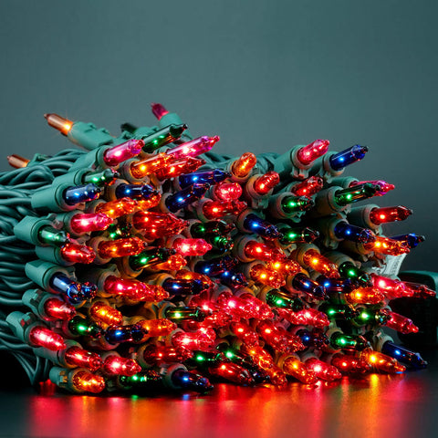YULETIME lights used for festive window decor with a vibrant palette