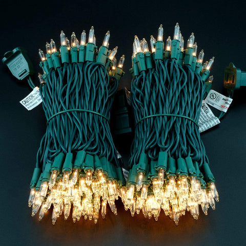YULETIME 33 ft strand of clear glass bulbs for warm tree lighting