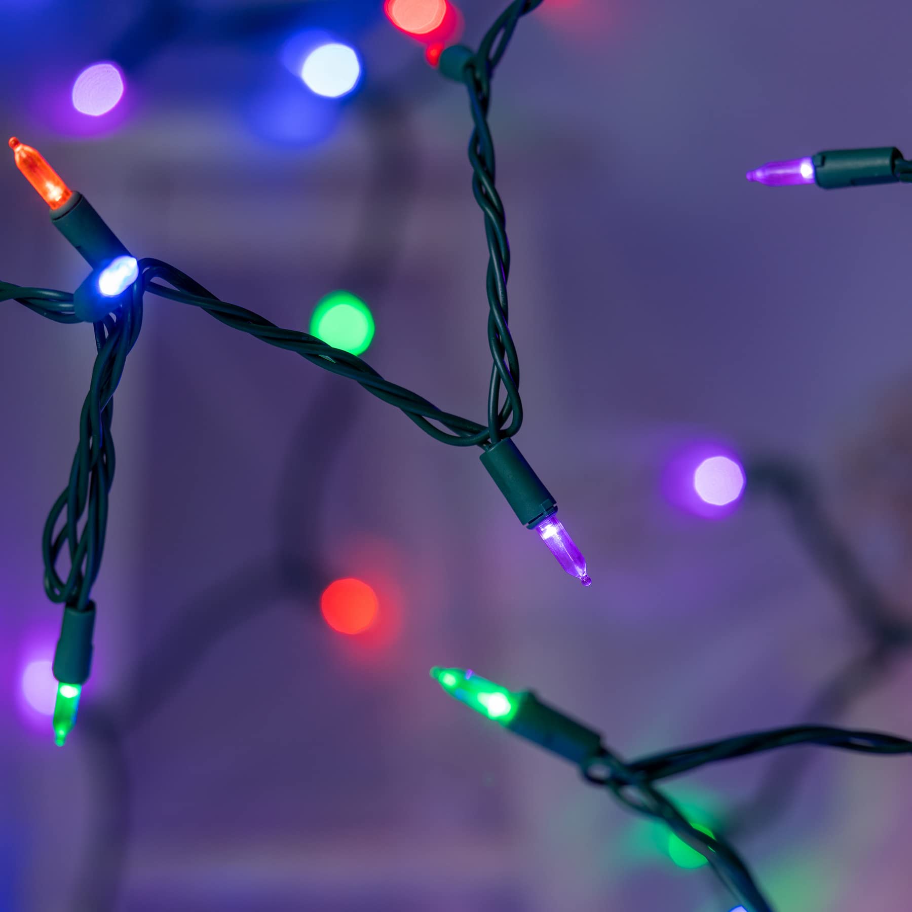 YULETIME green wire strand shows 66 ft coverage for broad displays