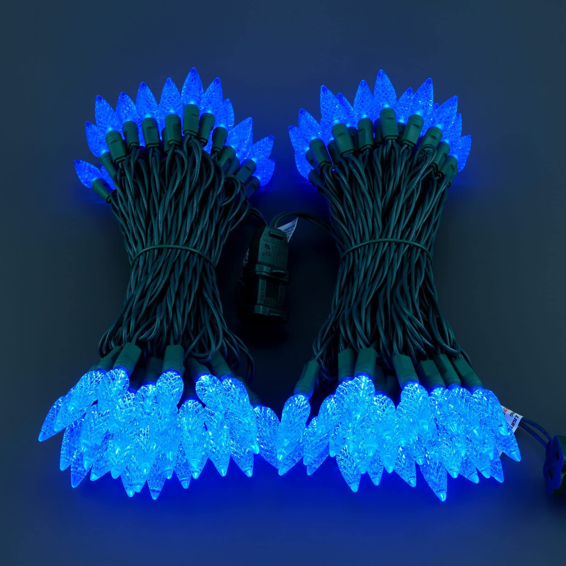 YULETIME two-strand blue lights offer broader coverage for festive displays.