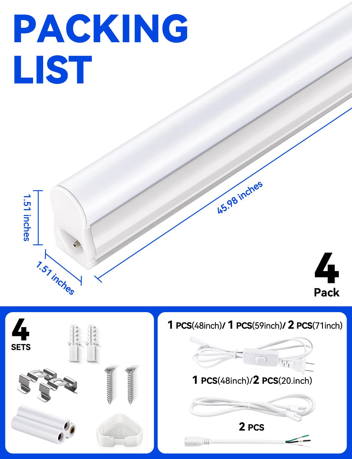 YULINKCO wide bright coverage highlights expansive lighting for garages and shops.