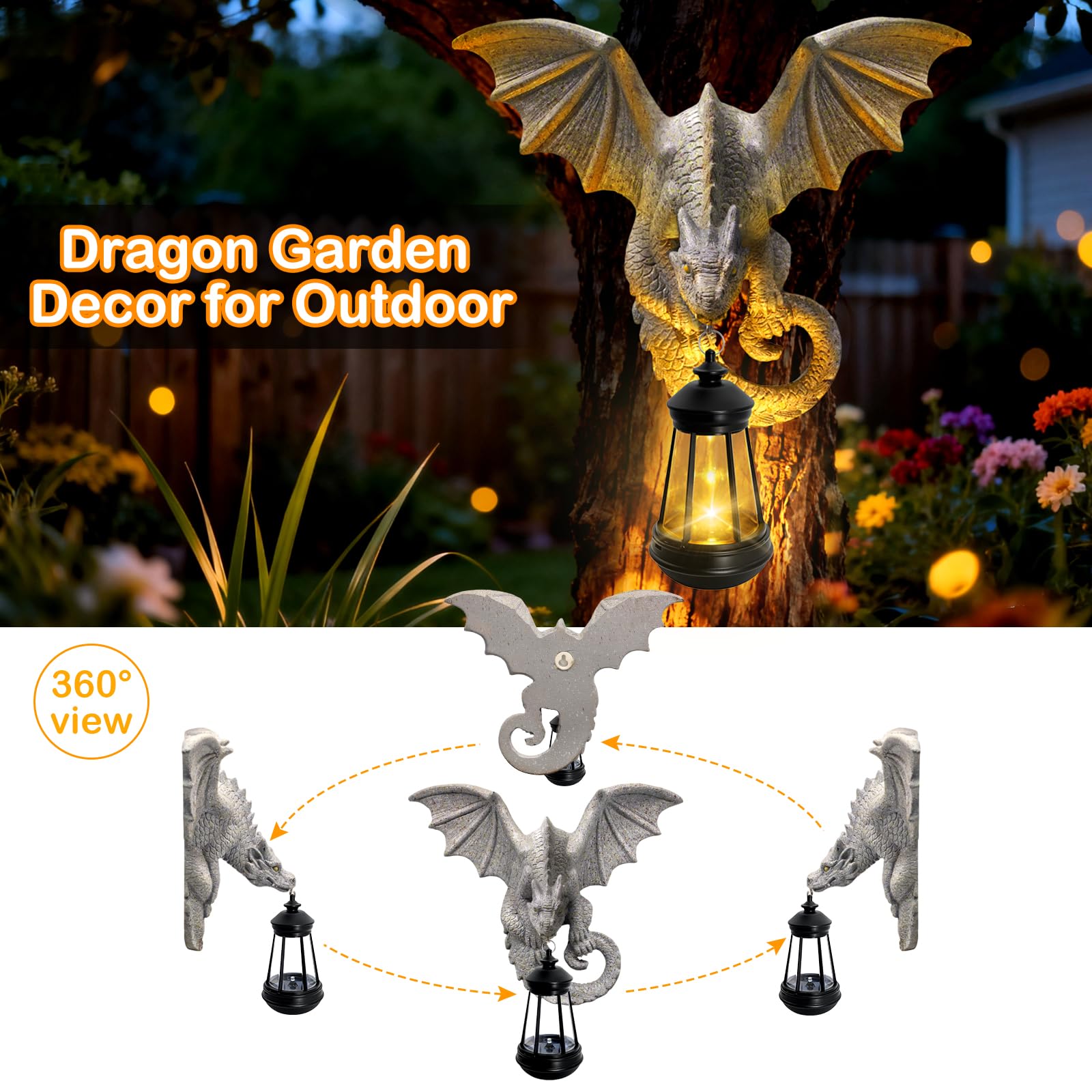 Yulloyello dragon wall decor withstands rain and sun for year-round display