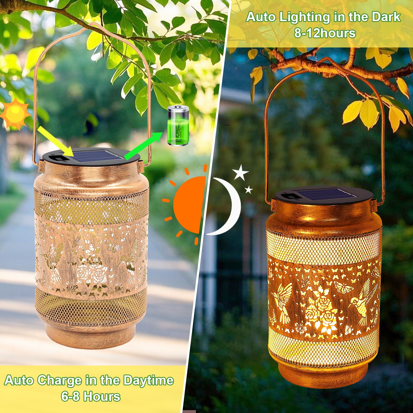 Yulloyello lantern glows along porch for cozy evenings