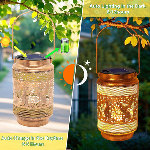 Yulloyello lantern glows along porch for cozy evenings