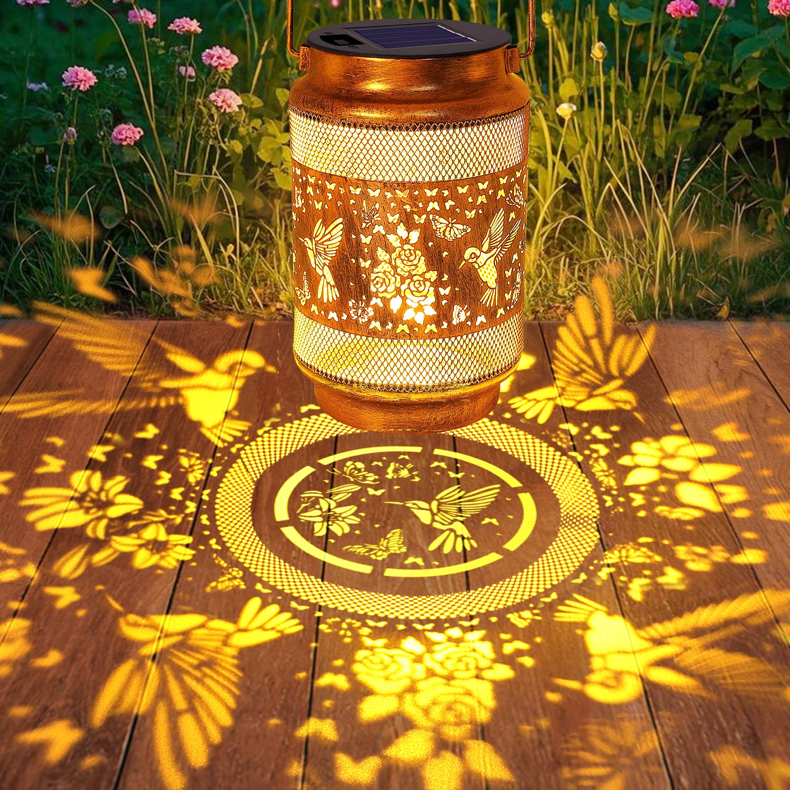 Yulloyello solar panel powering efficient outdoor lighting