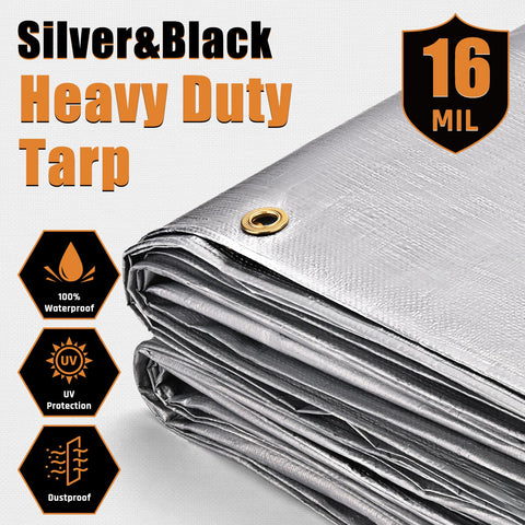 Yumatum heavy-duty tarp with reinforced edges for durable shelter