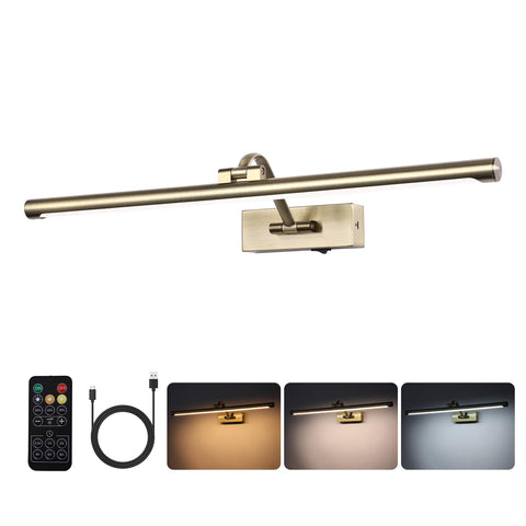 yumcrelect antique bronze LED picture light with remote control for adjustable warmth