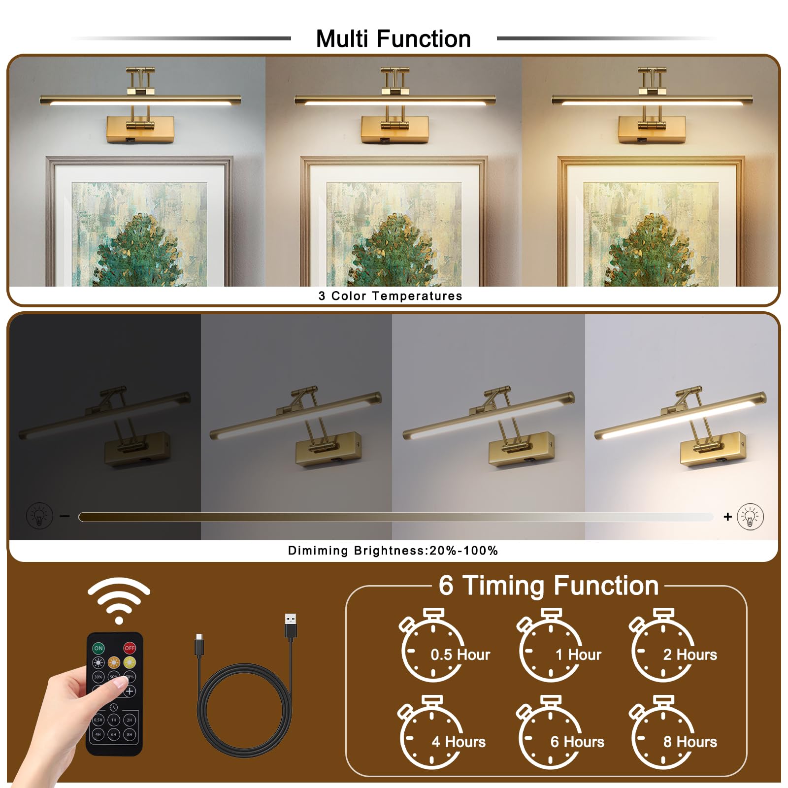 yumcrelect light includes timer and rechargeable battery for convenient use