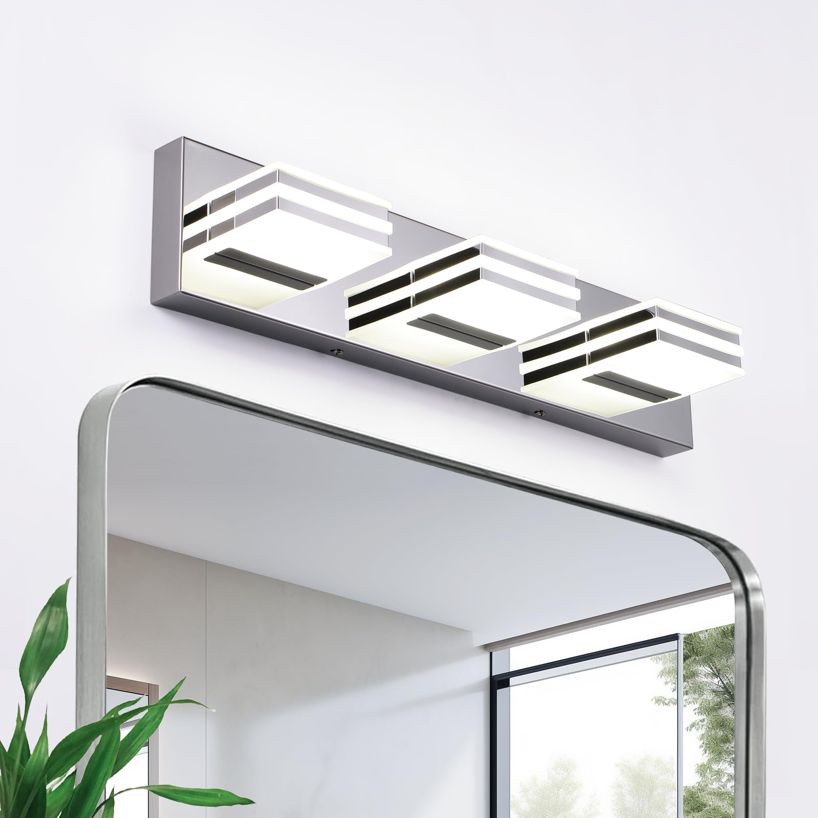 yumcrelect chrome 3-light bath light bar enhances visibility and style.