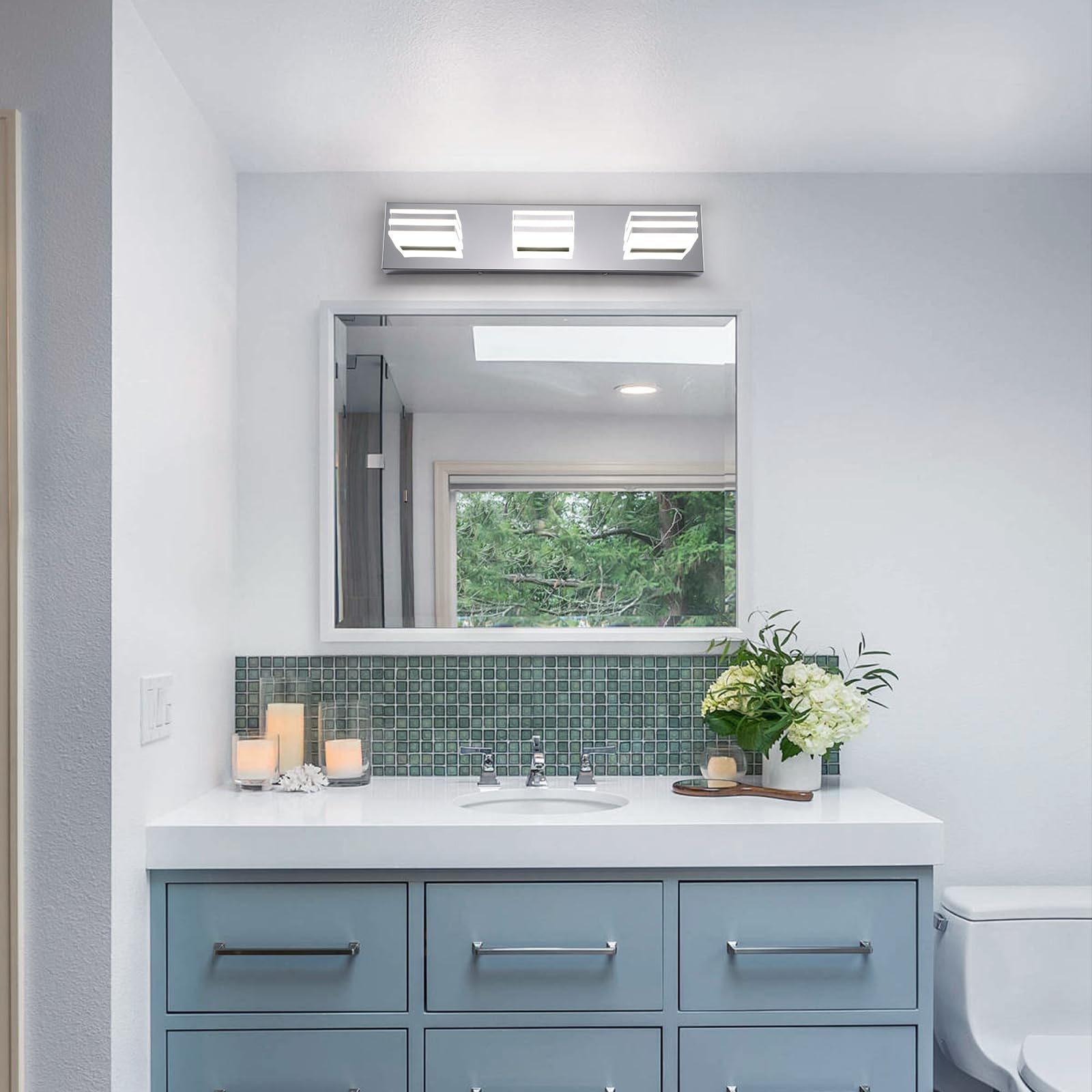 yumcrelect vanity lighting offers safer visibility around mirrors and vanity areas.